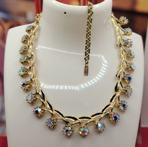 DAFRI 1950's fine Jewelry, 14k GP CHOQUER. 8"INCHES, MYSTIC STONES